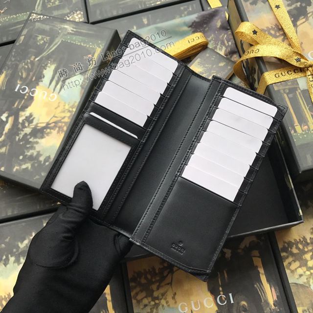 Gucci包 古馳錢包 459456pvc黃虎 珊瑚蛇印花 高端品質男士西裝夾 Gucci男錢包  gudj1294